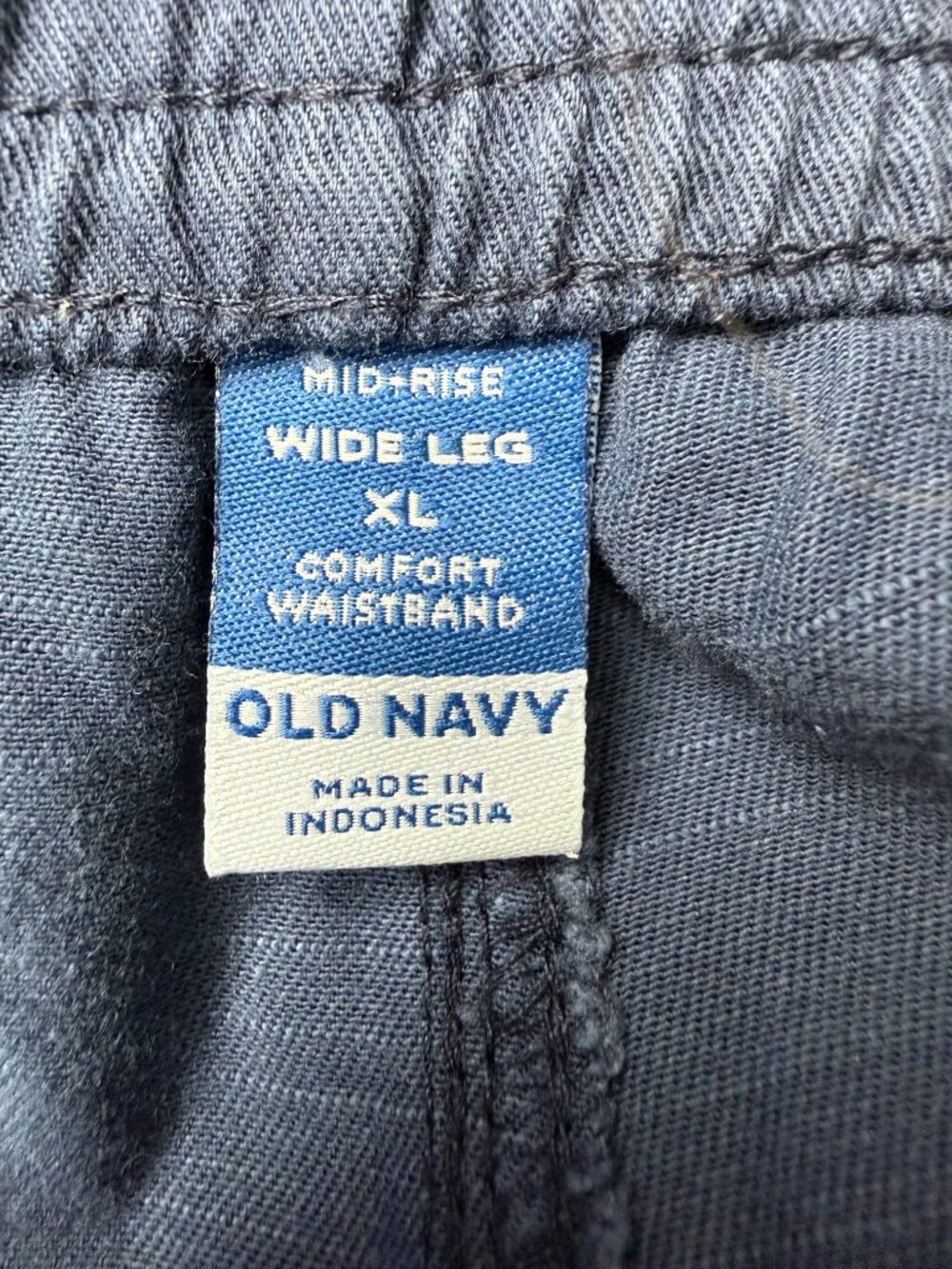 Old Navy Women's XL Drapey Cargo Pants Blue Wide Leg Pull On Drawstring Mid-Rise - Picture 7 of 14